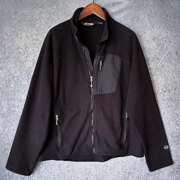 Eddie Bauer Windcutter Fleece 365 Full Zip Jacket Black Polartec WeatherEdge XLT - Picture 1 of 4
